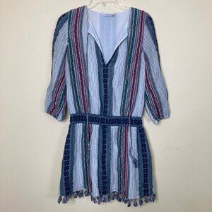 Alice + Olivia Dress Womens 8 FLAWED Nance Smocked Waist Embroidered Boho